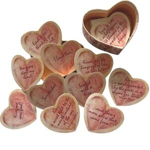 Vintage Colorbök Love Notes Magnetic Hearts Keepsake Box Set